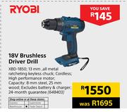 Ryobi 18V Brushless Driver Drill