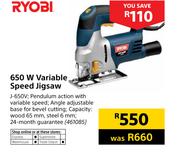 Ryobi 650W Variable Speed Jigsaw