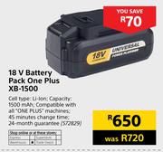 Ryobi 18V Battery Pack One Plus XB-1500