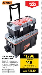 Grip 2 in 1 deals rolling tool box