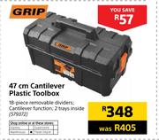 Grip 47cm Cantilever Plastic Toolbox 
