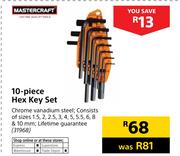 Mastercraft 10 Piece Hex Key Set
