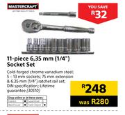 Mastercraft 11 Piece 6.35mm (1/4") Socket Set