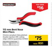 Mastercraft 115mm Bent Nose Mini Pliers