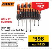 Grip 18 Piece Screwdriver Rail Set
