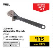 Will 200mm Adjustable Wrench