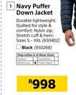 Beck Navy Puffer Down Jacket