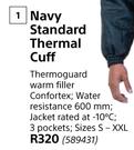 Beck Navy Standard Thermal Cuff