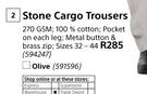 Beck Stone Cargo Trousers