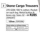 Beck Olive Cargo Trousers