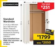 Home & Kitchen Standard Wardrobe-2.1m (h) x 900mm (w) x 500mm (d)