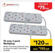 Powerworx 10-Way Multiplug 2 Pack-Per Pack