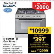 Elba 5-Burner Gas Stove 900mm