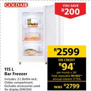 Goldair 115Ltr Bar Freezer