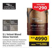 Fired Earth 5L Velvet Wood Gloss Varnish
