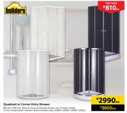 Builders Quadrant Or Corner Entry Shower 885mm x 885mm-Each