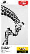 Designhouse Black & White Giraffe Kiss Canvas-600mm x 900mm