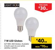 Lightworx 7W LED Globes-Each