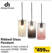Design House Ribbed Glass Pendant-Each