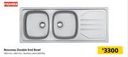 Franke Nouveau Double End Bowl Stainless Steel 1160mm x 460mm
