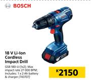Bosch 18V Li-Ion Cordless Impact Drill