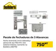 Builders Pacote de Fechaduras de 3 Alavancas
