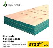 York Timbers Chapa de Contraplacado em Pinho-cada