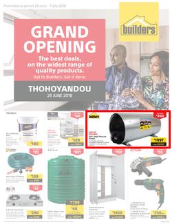 Builders Thohoyandou : Grand Opening (28 June - 1 July 2018), page 1