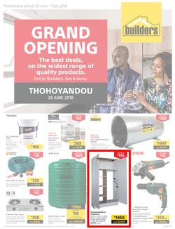 Builders Thohoyandou : Grand Opening (28 June - 1 July 2018), page 1