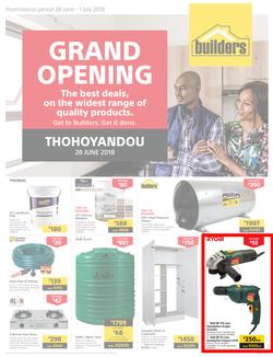 Builders Thohoyandou : Grand Opening (28 June - 1 July 2018), page 1