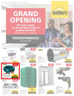 Builders Thohoyandou : Grand Opening (28 June - 1 July 2018), page 1