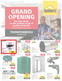 Builders Thohoyandou : Grand Opening (28 June - 1 July 2018), page 1