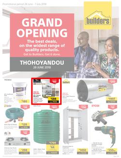 Builders Thohoyandou : Grand Opening (28 June - 1 July 2018), page 1
