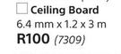 Gyproc Ceiling Board (6.4mm x 1.2 x 3m)
