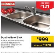 Franke Double Bowl Sink PLN621-460mm x 1160mm