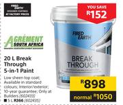 Fired Earth 20L Break Through 5 In 1 Paint