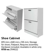 Shoe Cabinet 870mm x 640mm x 105mm Each