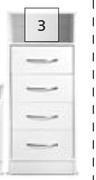 Home & Kitchen White Tallboy 450mm x 450mm x 1200mm
