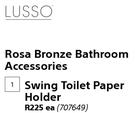 Lusso Rosa Bronze Swing Toilet Paper Holder-Each