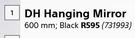 DH Hanging Mirror (Black) 600mm