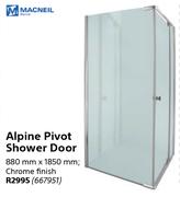 Macneil Alpine Pivot Shower Door (Chrome Finish) 880mm x 1850mm