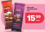 Delux Milk Chocolate Slabs-80g Each