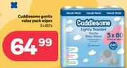 Cuddlesome Gentle Value Pack Wipes-3 x 80's Pack