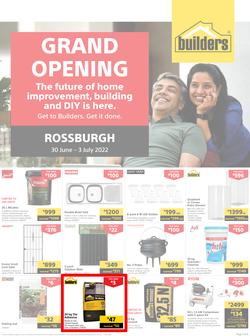 Builders Rossburgh : Grand Opening (30 June - 03 July 2022) , page 1
