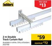 Builders 2m Double Track Curtain Rail