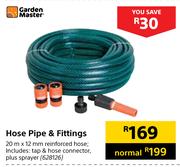 Garden Mater Hose Pipe & Fittings 20m x 12mm