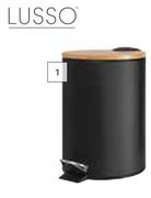 Lusso 3Ltr Waste Bin (Black & Bamboo)