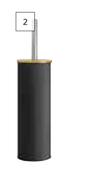 Lusso Toilet Brush Holder (Black & Bamboo)