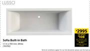 Lusso Sofia Built In Bath (1.7m x 700mm) 