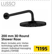 Lusso 200mm 3D Round Shower Rose 